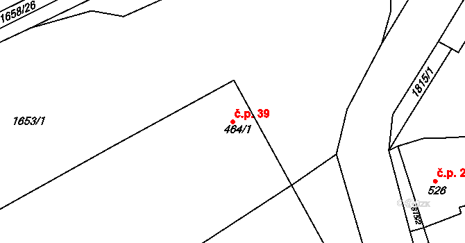 Lipník nad Bečvou III-Nové Dvory 39, Lipník nad Bečvou na parcele st. 464/1 v KÚ Nové Dvory nad Bečvou, Katastrální mapa