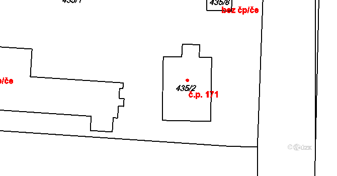 Liblice 171, Český Brod na parcele st. 435/2 v KÚ Liblice u Českého Brodu, Katastrální mapa