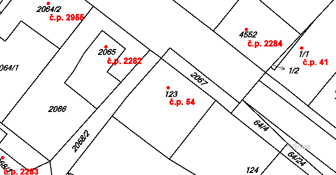 Skuhrov 54, Velký Borek na parcele st. 123 v KÚ Skuhrov u Mělníka, Katastrální mapa
