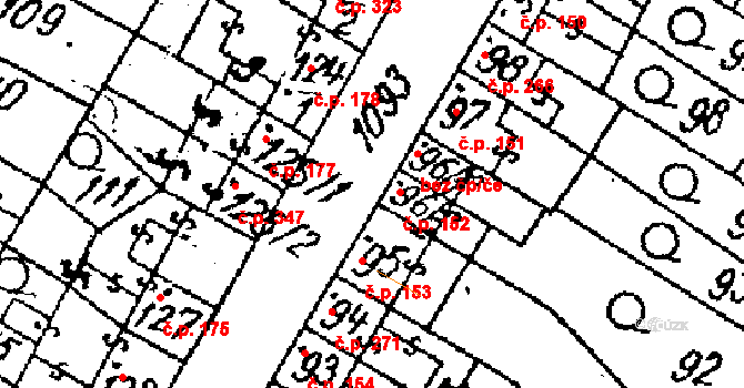 Žiželice 152 na parcele st. 96/2 v KÚ Žiželice nad Cidlinou, Katastrální mapa