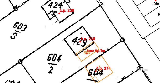Prosiměřice 235 na parcele st. 429 v KÚ Prosiměřice, Katastrální mapa