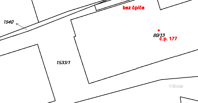 Domoradice 112, Český Krumlov na parcele st. 281 v KÚ Přísečná-Domoradice, Katastrální mapa