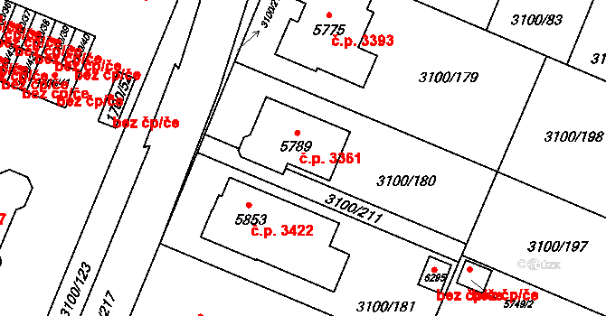 Břeclav 3361 na parcele st. 5789 v KÚ Břeclav, Katastrální mapa