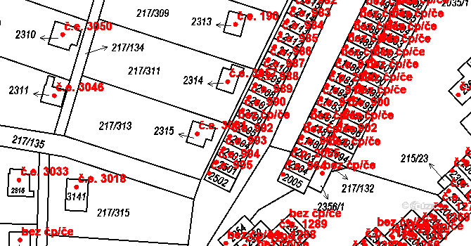 Sezimovo Ústí 991, Katastrální mapa