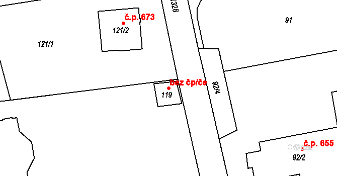 Bolatice 38084732 na parcele st. 119 v KÚ Bolatice, Katastrální mapa