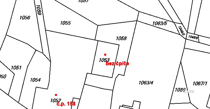 Lipová-lázně 38530732 na parcele st. 1053 v KÚ Dolní Lipová, Katastrální mapa
