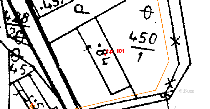 Horní Rokytá 101, Rokytá na parcele st. 84 v KÚ Horní Rokytá, Katastrální mapa