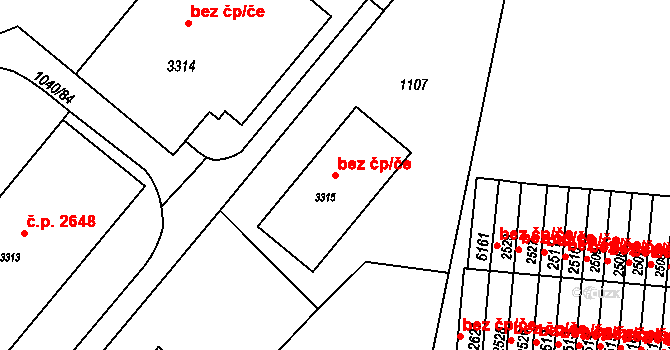 Rožnov pod Radhoštěm 45646732 na parcele st. 3315 v KÚ Rožnov pod Radhoštěm, Katastrální mapa