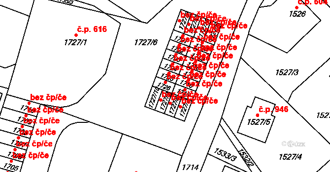 Nový Bor 45924732 na parcele st. 1726 v KÚ Nový Bor, Katastrální mapa