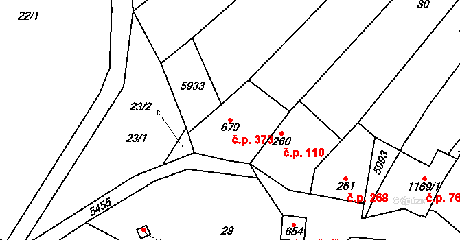 Polešovice 373 na parcele st. 679 v KÚ Polešovice, Katastrální mapa