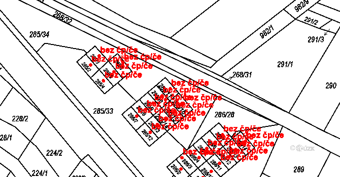 Bystřice pod Hostýnem 48111732 na parcele st. 285/11 v KÚ Rychlov u Bystřice pod Hostýnem, Katastrální mapa