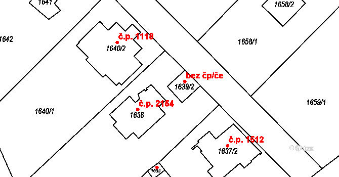 Černošice 49847732 na parcele st. 1639/2 v KÚ Černošice, Katastrální mapa