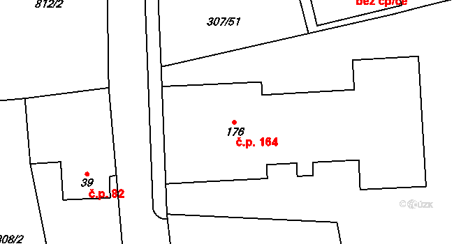 Velká Ves 164, Broumov na parcele st. 176 v KÚ Velká Ves u Broumova, Katastrální mapa