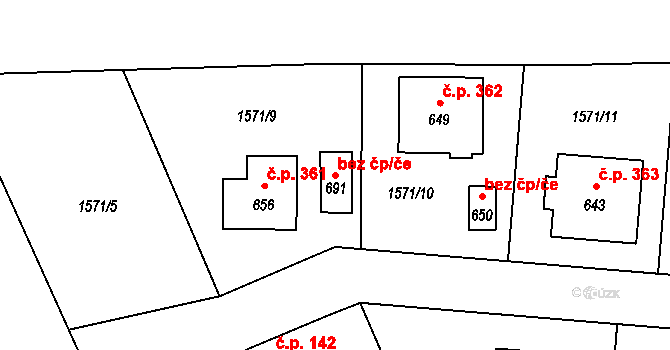 Čechtice 100768733 na parcele st. 691 v KÚ Čechtice, Katastrální mapa