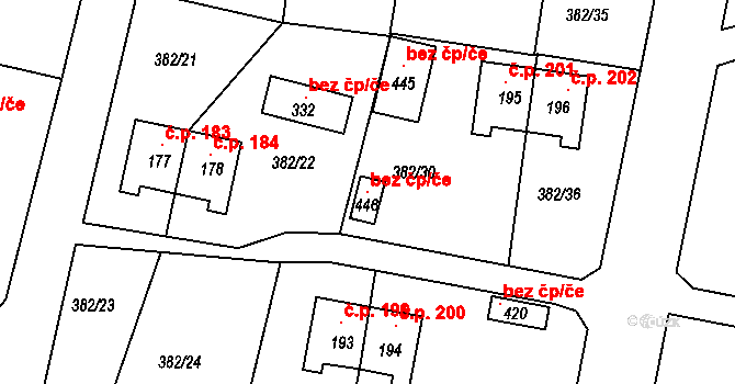 Neratovice 104749733 na parcele st. 446 v KÚ Mlékojedy u Neratovic, Katastrální mapa