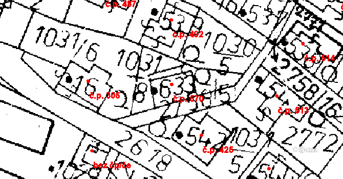 Kamenický Šenov 570 na parcele st. 633 v KÚ Kamenický Šenov, Katastrální mapa