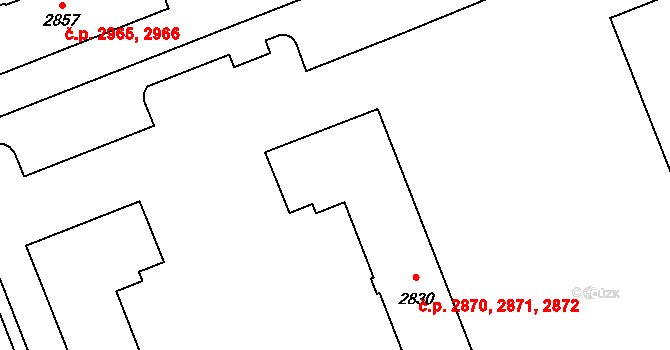 Hodonín 2870,2871,2872 na parcele st. 2830 v KÚ Hodonín, Katastrální mapa