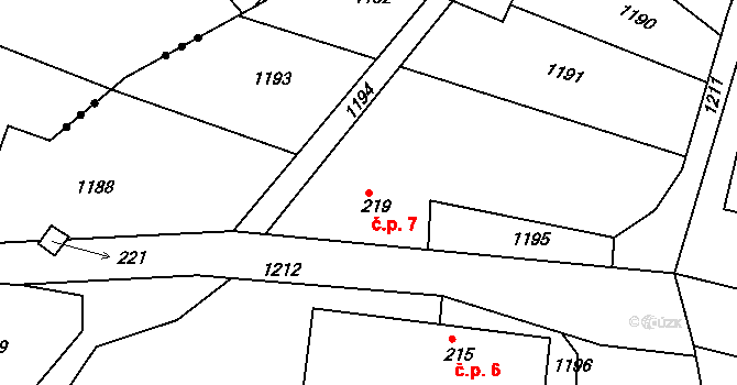 Bohutín 7, Lidmaň na parcele st. 219 v KÚ Lidmaň, Katastrální mapa