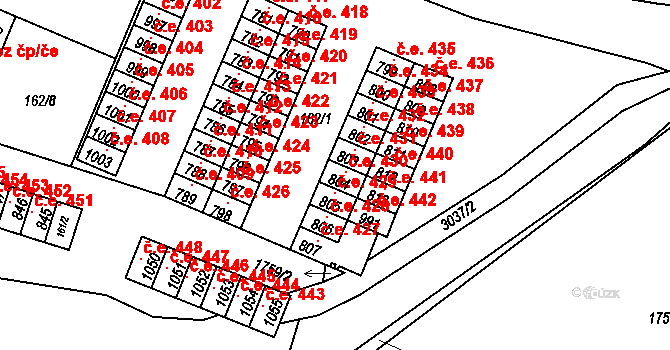 Tovačov I-Město 430, Tovačov na parcele st. 804 v KÚ Tovačov, Katastrální mapa