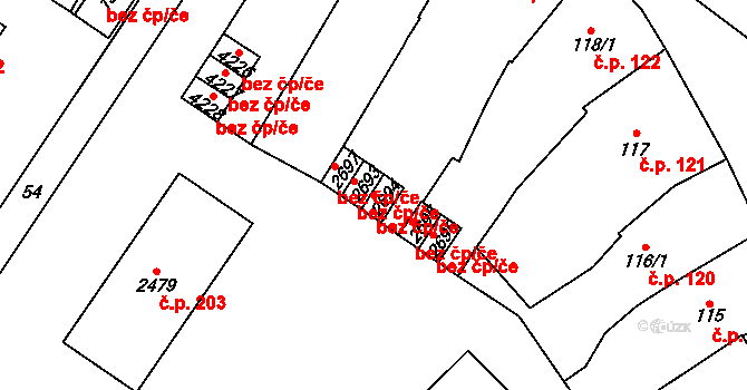 Rokycany 43554733 na parcele st. 2694 v KÚ Rokycany, Katastrální mapa