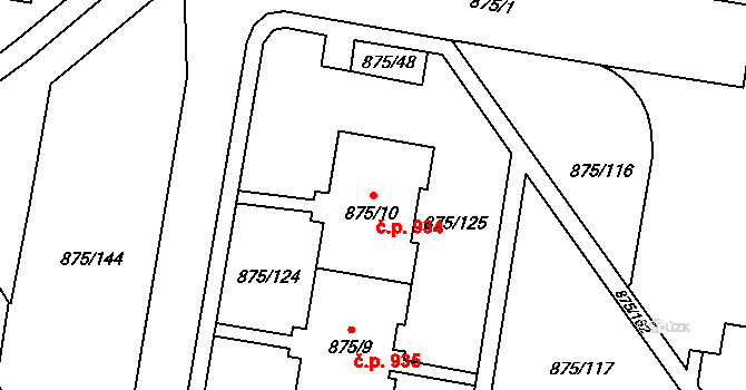 Kylešovice 934, Opava na parcele st. 875/10 v KÚ Kylešovice, Katastrální mapa