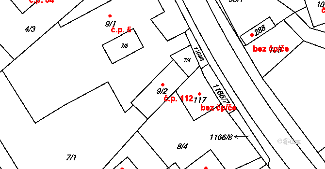 Chromeč 112 na parcele st. 9/2 v KÚ Chromeč, Katastrální mapa