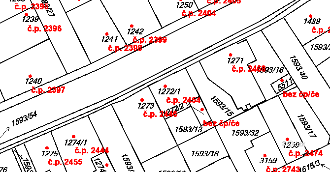 Havlíčkův Brod 2454 na parcele st. 1272/1 v KÚ Havlíčkův Brod, Katastrální mapa
