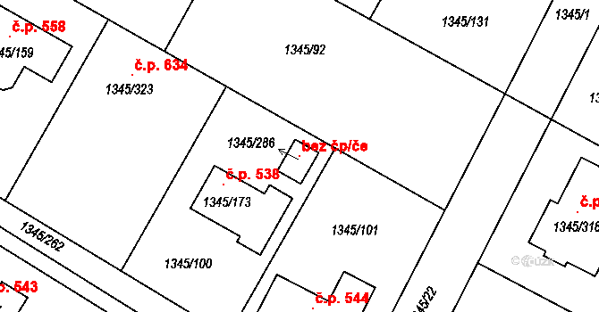 Litoměřice 121710734 na parcele st. 1345/286 v KÚ Pokratice, Katastrální mapa