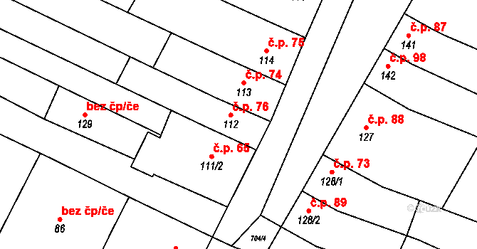 Zdislavice 76, Troubky-Zdislavice na parcele st. 112 v KÚ Zdislavice, Katastrální mapa