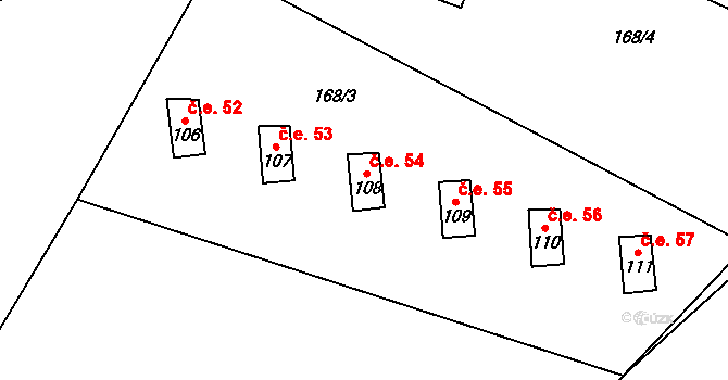 Karlov pod Pradědem 54, Malá Morávka na parcele st. 108 v KÚ Karlov pod Pradědem, Katastrální mapa