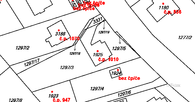 Litomyšl-Město 1010, Litomyšl na parcele st. 1925 v KÚ Litomyšl, Katastrální mapa
