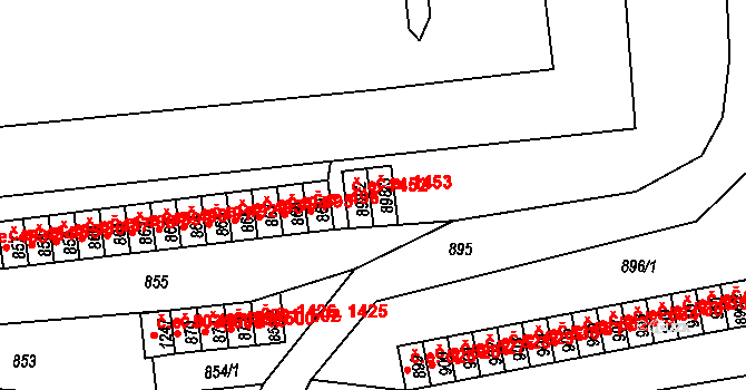 Děčín III-Staré Město 1453, Děčín na parcele st. 898/3 v KÚ Děčín-Staré Město, Katastrální mapa