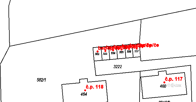 Chotěvice 38981734 na parcele st. 552 v KÚ Chotěvice, Katastrální mapa