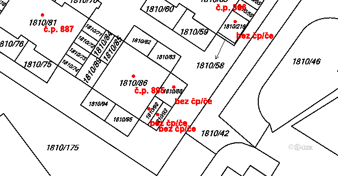 Kosmonosy 39293734 na parcele st. 1810/88 v KÚ Kosmonosy, Katastrální mapa