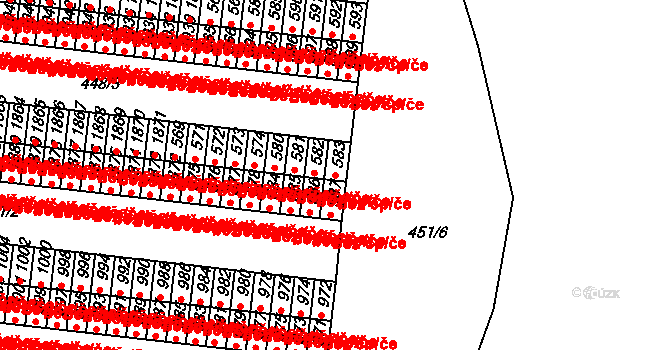 Hradec Králové 40264734 na parcele st. 583 v KÚ Slezské Předměstí, Katastrální mapa