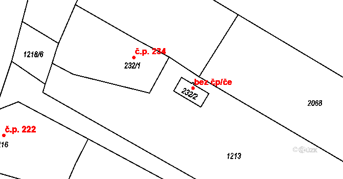 Bělčice 40710734 na parcele st. 232/2 v KÚ Bělčice, Katastrální mapa