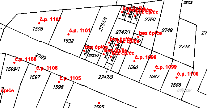 Opava 41427734 na parcele st. 2002 v KÚ Kateřinky u Opavy, Katastrální mapa