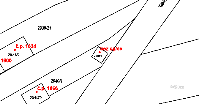 Příbor 44876734 na parcele st. 2940/4 v KÚ Příbor, Katastrální mapa