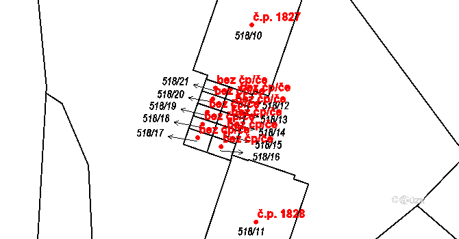 Frýdek-Místek 46444734 na parcele st. 518/14 v KÚ Místek, Katastrální mapa