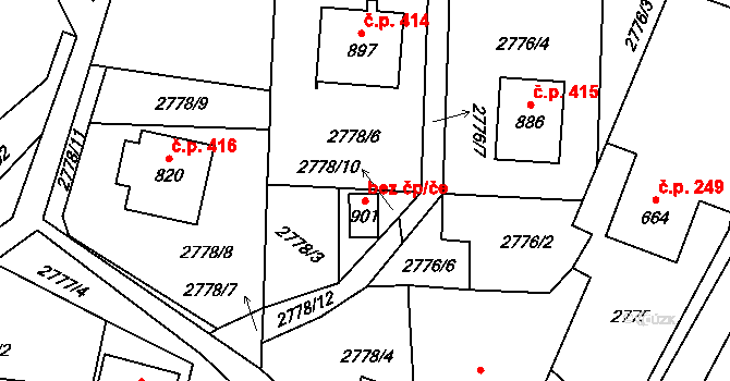 Písek 46467734 na parcele st. 901 v KÚ Písek u Jablunkova, Katastrální mapa