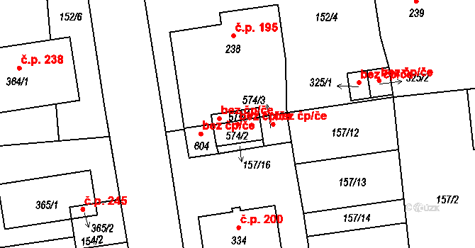 Čechtice 47966734 na parcele st. 574/2 v KÚ Čechtice, Katastrální mapa