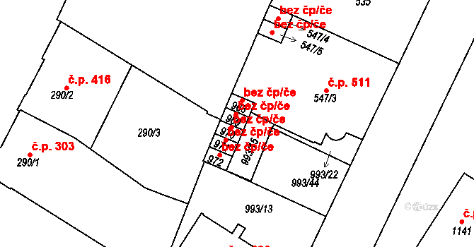Mariánské Lázně 48672734 na parcele st. 969 v KÚ Mariánské Lázně, Katastrální mapa