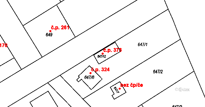 Jaroměř 7245734 na parcele st. 647/12 v KÚ Josefov u Jaroměře, Katastrální mapa