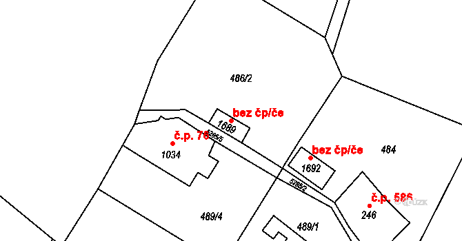 Mikulášovice 94721734 na parcele st. 1689 v KÚ Mikulášovice, Katastrální mapa