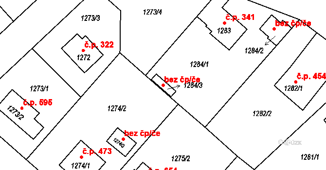 Liberec 103354735 na parcele st. 1284/3 v KÚ Růžodol I, Katastrální mapa