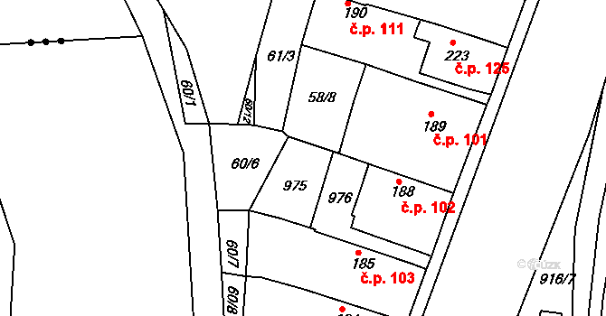 Dolánky nad Ohří 110 na parcele st. 186 v KÚ Dolánky nad Ohří, Katastrální mapa