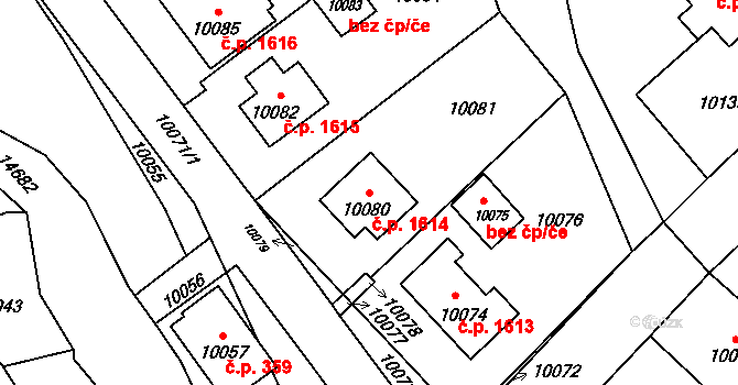 Vsetín 1614 na parcele st. 10080 v KÚ Vsetín, Katastrální mapa