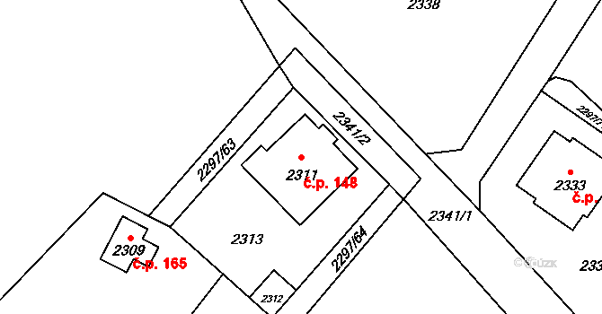 Staré Splavy 148, Doksy na parcele st. 2311 v KÚ Doksy u Máchova jezera, Katastrální mapa