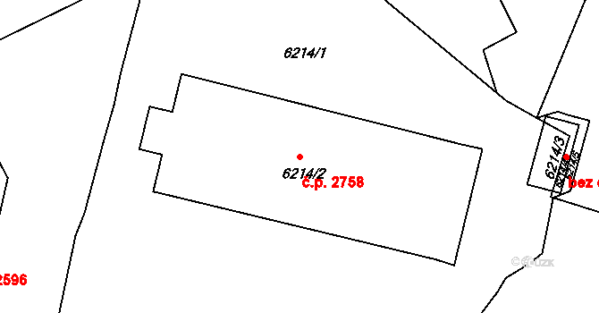 Varnsdorf 2758 na parcele st. 6214/2 v KÚ Varnsdorf, Katastrální mapa
