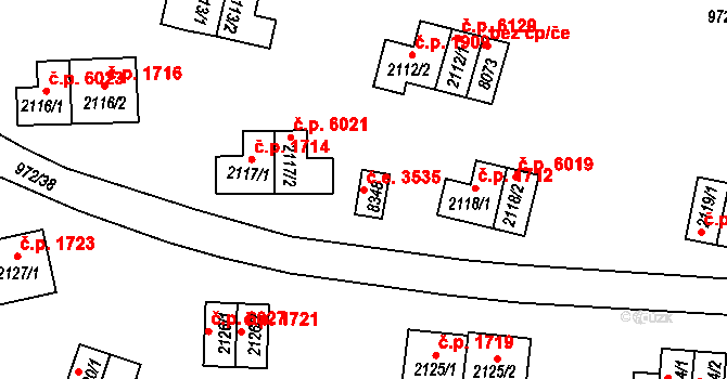 Zlín 3535 na parcele st. 8348 v KÚ Zlín, Katastrální mapa
